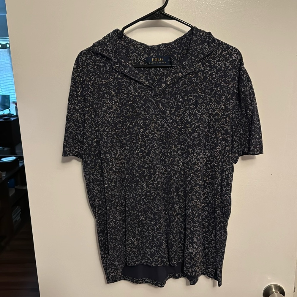 Polo Ralph Lauren - Navy Floral Print - Collared Shirt - Size Large